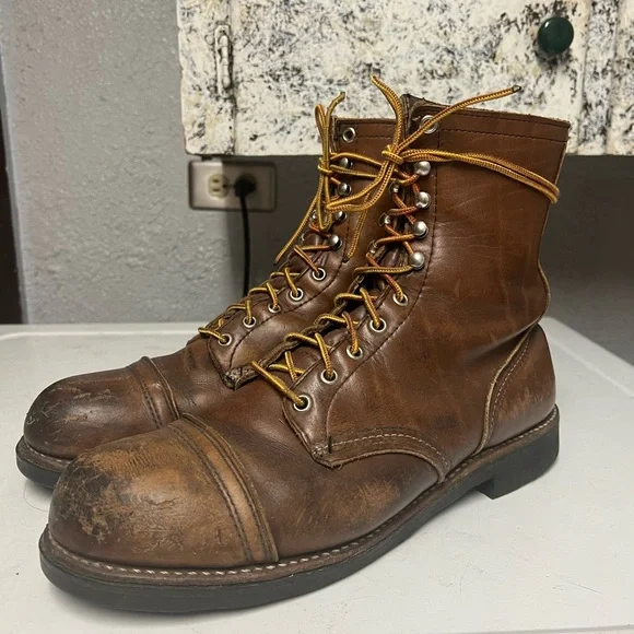 Vtg iron ranger Redwing boots Steel toe size 11 B - Picture 1 of 10